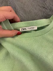 Vorschaubild 4 von Damen T-Shirt Kurzarm Rüschen Grün Baumwolle Gr. S