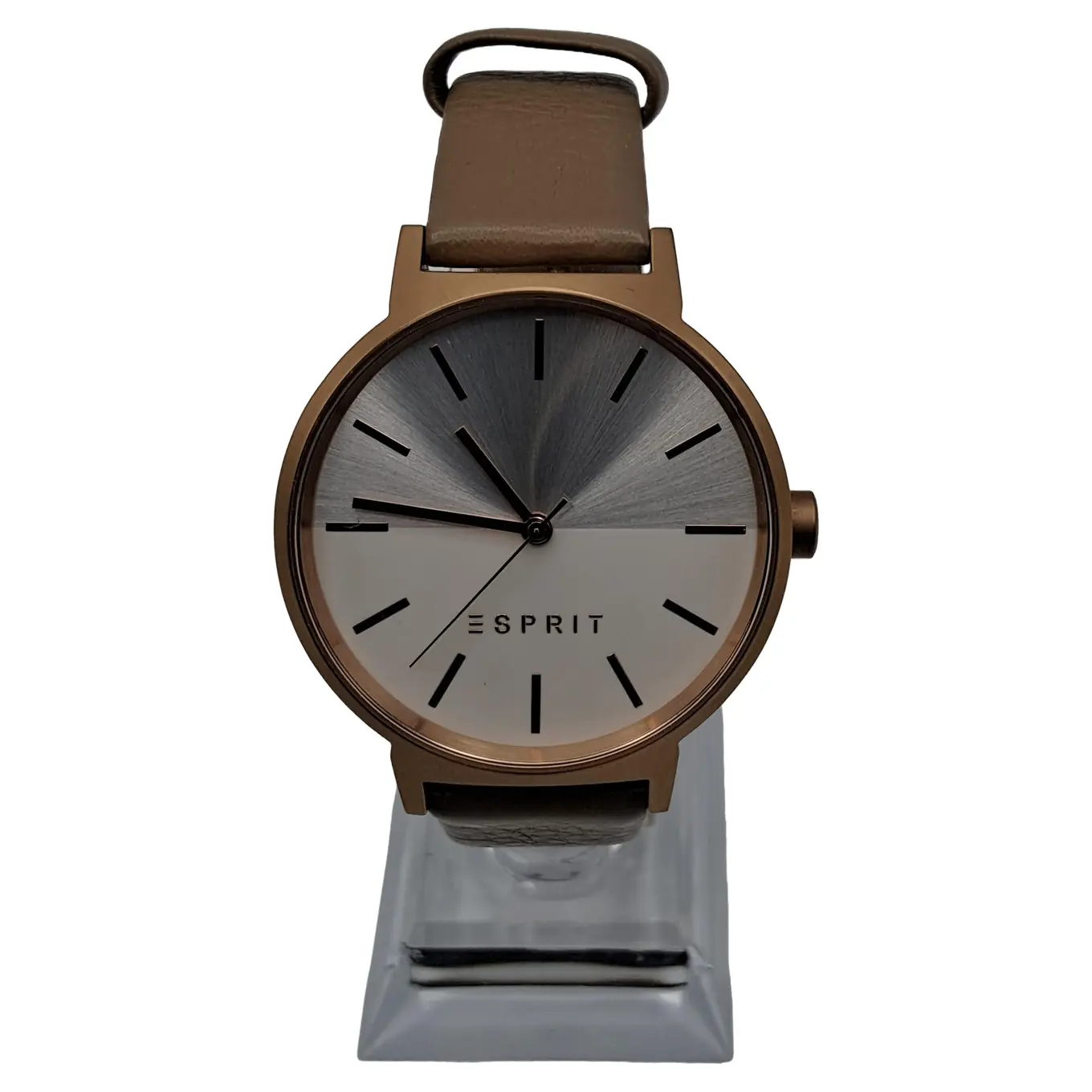 ESPRIT Damenuhr Edelstahl Armbanduhr Beige Minimalistisch Alltag 3.5cm