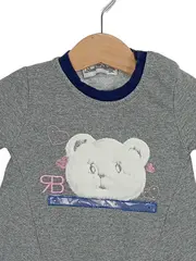 Vorschaubild 2 von Pullover Bär Tiermotiv Grau Gr. 74 Baumwolle Applikation