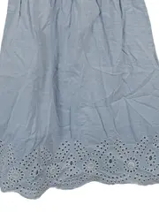 Vorschaubild 3 von Damen Sommerkleid Blau Gestreift Lochmuster Gr. 36;S Baumwolle