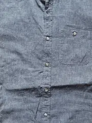 Vorschaubild 3 von Herren Freizeithemd Leinen Baumwolle Kariert Blau Gr. M 48