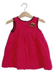 Vorschaubild 1 von Festliches Kleid Kinder Ärmellos Baumwolle Pink Gr. 80