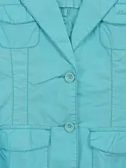 Vorschaubild 3 von Damen Blazer Türkis Gr. 40;L Baumwolle Casual Jacke