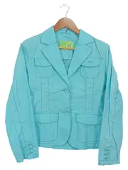 Vorschaubild 1 von Damen Blazer Türkis Gr. 40;L Baumwolle Casual Jacke