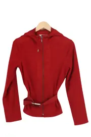 Vorschaubild 1 von CASSANI Damen Sweatjacke Kapuze Rot Gr. 36/S Casual Sportlich Polyester