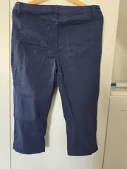 Vorschaubild 2 von Damen Caprihose Gr. 42 Blau Baumwolle Casual Stoffhose