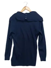 Vorschaubild 2 von Damen Pullover Gr. 32/XS Blau Klassisch Elegant Rollkragen