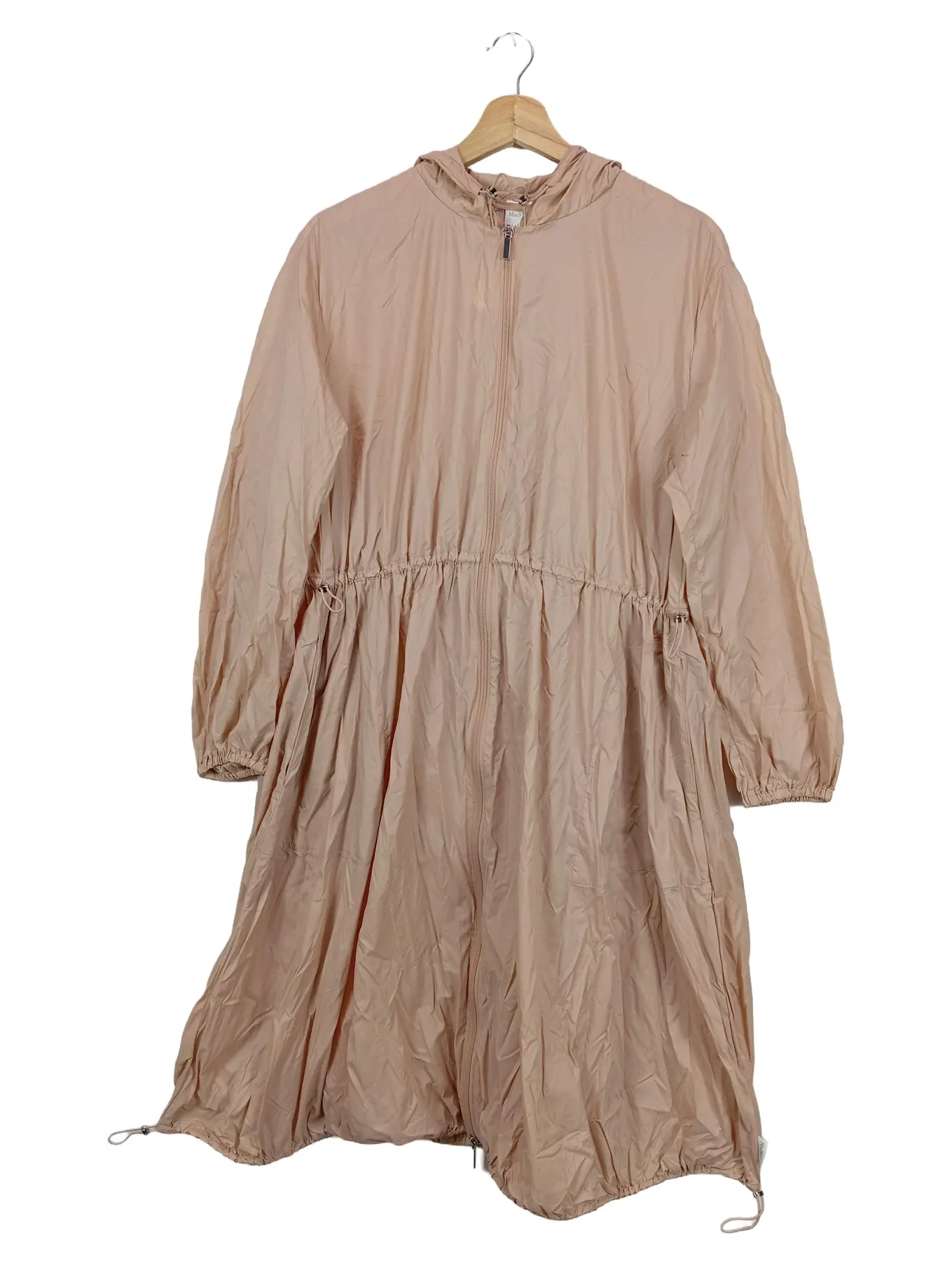 MAX MARA Damen Regenjacke Gr. 36/S Beige Nylon Kapuze Outdoor