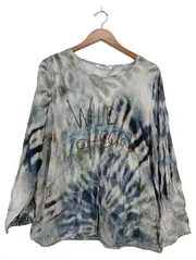 Vorschaubild 1 von Damen Hemdbluse 42/XL Mehrfarbig Casual mit Print und Schriftzug