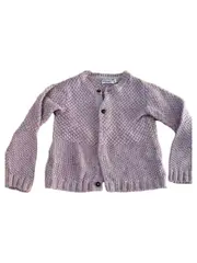 Vorschaubild 1 von Strickjacke Gr. 92 Lila Baumwolle Rippstrick Cardigan Kinder