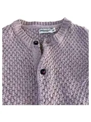 Vorschaubild 2 von Strickjacke Gr. 92 Lila Baumwolle Rippstrick Cardigan Kinder