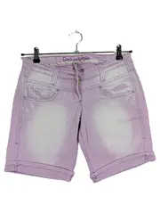 Vorschaubild 1 von Damen Jeans Shorts Lila Gr. M Casual Baumwolle Uni Knopf RV
