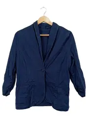 Vorschaubild 2 von Damen Jersey Blazer Gr. L Blau Baumwolle Casual
