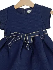 Vorschaubild 2 von Festliches Kleid Gr. 80 Blau Elegant Strukturmuster Kurzarm