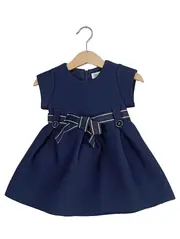 Vorschaubild 1 von Festliches Kleid Gr. 80 Blau Elegant Strukturmuster Kurzarm