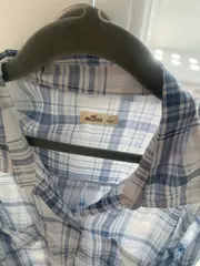 Vorschaubild 2 von Damen Hemdbluse kariert blau weiß Gr. 36/S Casual Langarm Bluse