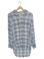 Vorschaubild 1 von Damen Hemdbluse kariert blau weiß Gr. 36/S Casual Langarm Bluse