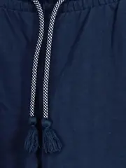 Vorschaubild 3 von Damen Shorts Gr. 40-42 Dunkelblau Baumwolle Quasten