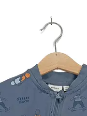 Vorschaubild 2 von Kinder Bomberjacke Skateboard-Muster Blau Gr. 104 Streetwear