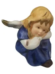 Vorschaubild 1 von Engel 91043 Porzellan Dekofigur Weihnachtlich Blau 8cm