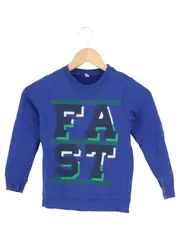 Vorschaubild 1 von Kinder Sweatshirt Blau Gr. 116/122 Casual Sportlich mit FAST Schriftzug