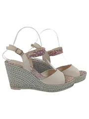 Vorschaubild 1 von Damen Plateausandalen Gr. 38 Beige Ethno Sommer Casual