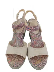 Vorschaubild 2 von Damen Plateausandalen Gr. 38 Beige Ethno Sommer Casual