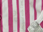 Vorschaubild 3 von Damen T-Shirt Gr. 38/M Rosa Gestreift mit Pailletten Casual