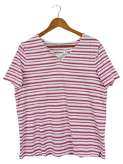 Vorschaubild 1 von Damen T-Shirt Gr. 38/M Rosa Gestreift mit Pailletten Casual