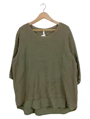 Vorschaubild 1 von Damen Langarmshirt Gr. 44-46 Oliv Casual Baumwolle