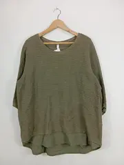 Vorschaubild 2 von Damen Langarmshirt Gr. 44-46 Oliv Casual Baumwolle