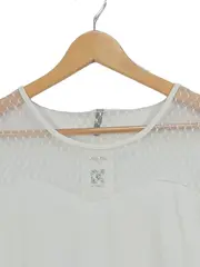 Vorschaubild 3 von Damen Top Shirt S Weiß Feminin mit Spitze