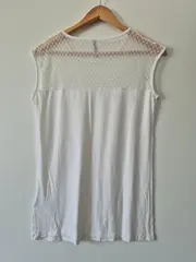 Vorschaubild 2 von Damen Top Shirt S Weiß Feminin mit Spitze