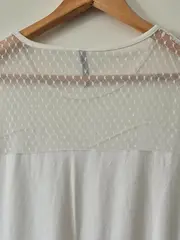 Vorschaubild 4 von Damen Top Shirt S Weiß Feminin mit Spitze