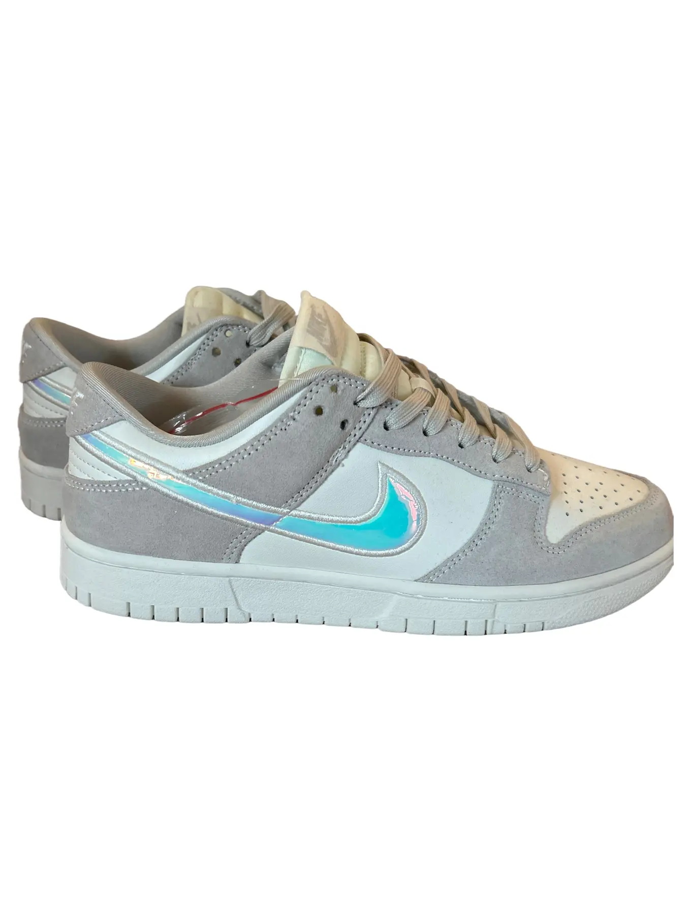 NIKE Dunk Low Damen Sneaker Leder Wildleder Grau Gr. 38 Sportlich