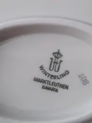 Vorschaubild 5 von Sauciere mit Unterteller Porzellan Goldrand Bavaria Beige