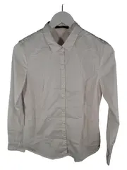 Vorschaubild 1 von Hemdbluse Damen Gr. 38 M Weiß Klassisch Baumwolle Langarm