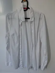 Vorschaubild 2 von Hemdbluse Damen Gr. 38 M Weiß Klassisch Baumwolle Langarm