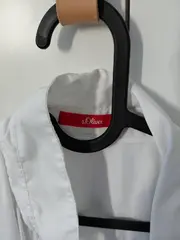 Vorschaubild 5 von Hemdbluse Damen Gr. 38 M Weiß Klassisch Baumwolle Langarm