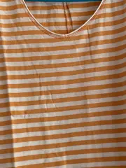 Vorschaubild 2 von Damen T-Shirt kurzarm gestreift Orange Gr. 34/XS Baumwolle