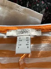 Vorschaubild 3 von Damen T-Shirt kurzarm gestreift Orange Gr. 34/XS Baumwolle