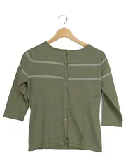 Vorschaubild 1 von Damen Strickjacke Oliv Gr. 38/M Casual Baumwolle