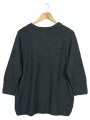 Vorschaubild 2 von Damen Pullover Gr. 36/S Grau Casual Rippstrick Polyacryl