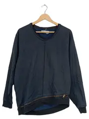 Vorschaubild 1 von + Edun Damen Pullover Gr. 38/M Blau Reißverschluss Baumwolle