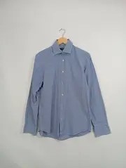 Vorschaubild 2 von Business Hemd Herren Kariert Blau Langarm Größe 40 Baumwolle