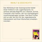 Vorschaubild 3 von Duden Szenesprachen Wörterbuch Jugendsprache Deutsch Taschenbuch Aktuell