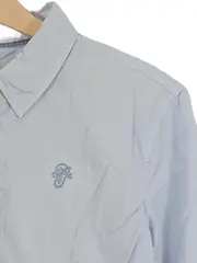 Vorschaubild 2 von Damen Hemdbluse Gr. 42/XL Blau Baumwolle Casual Langarm