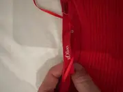 Vorschaubild 3 von Damen Bluse Gr. 36 Rot Casual Viskose Rippstrick 3/4-Arm