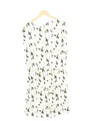 Vorschaubild 2 von Sommerkleid Damen Gr. 38/M Weiß Grafisch Bohemian Midikleid