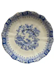 Vorschaubild 1 von Kuchenteller Porzellan blau weiß Blumenmuster Klassisch
